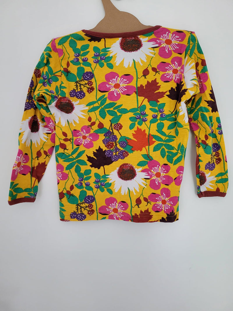 Duns - Long Sleeve Top - Autumn Flowers - Yellow - Size 92