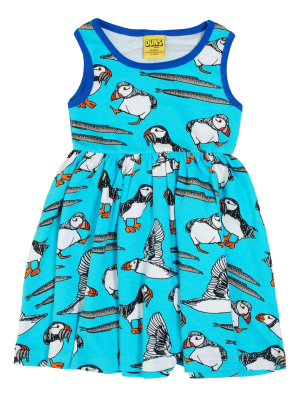 Sleeveless Dress with Gather Skirt - Puffin - Blue atoll