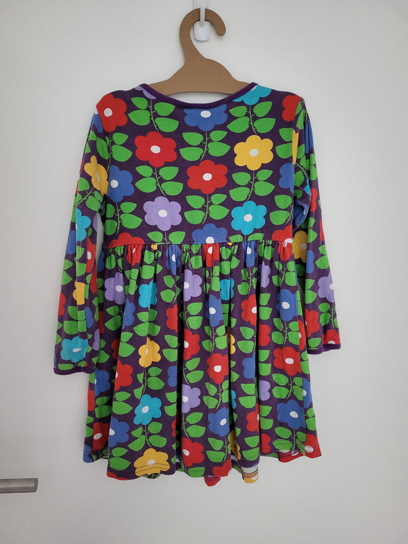 Duns - Twirly Dress - Flowers - Purple - Size 110