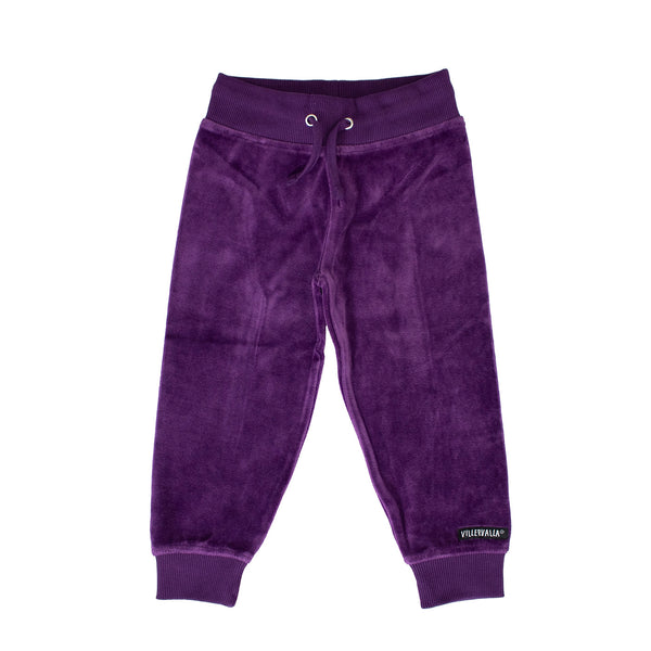 Velour Relaxed Trousers - Plum