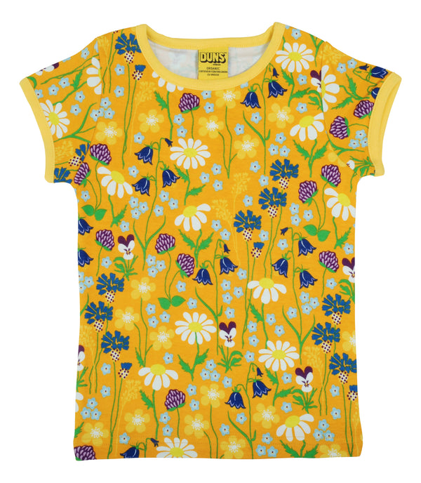 Short Sleeve Top - Midsummer Flowers - Yellow