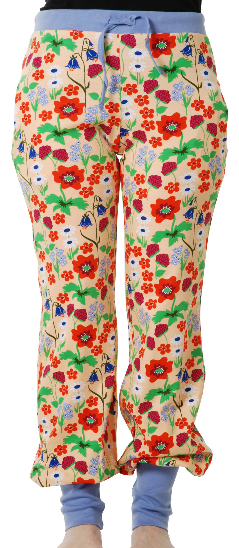 Adult Baggy Pants - Summer Flowers - Bleached Apricot
