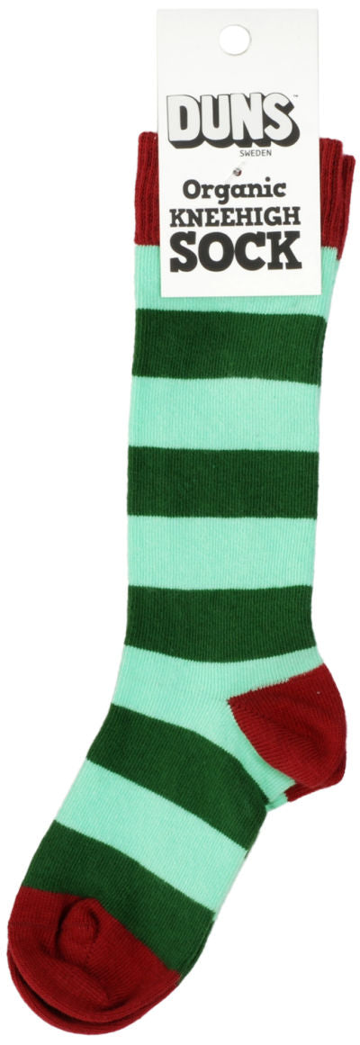 Knee High Socks - Stripe - dark Green/ Mint Green Green, Wine toe