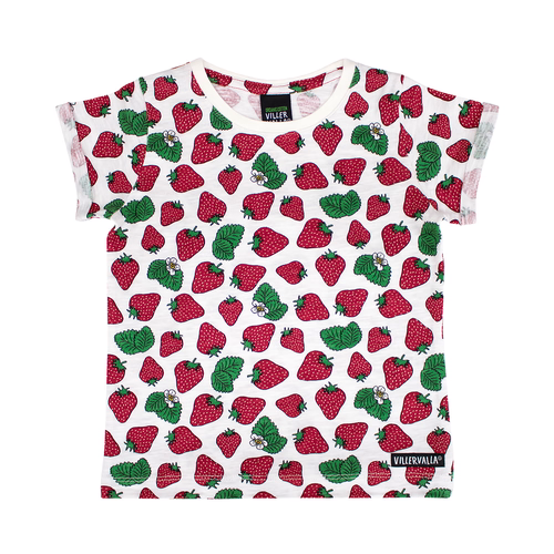Short Sleeve Top with fold up - Strawberry - Marble